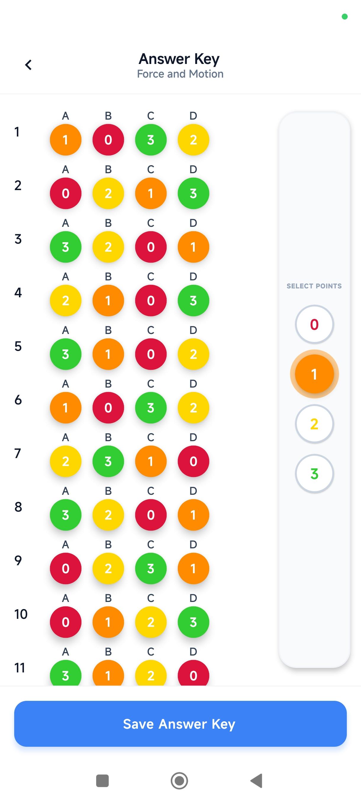 Generated Answer Key