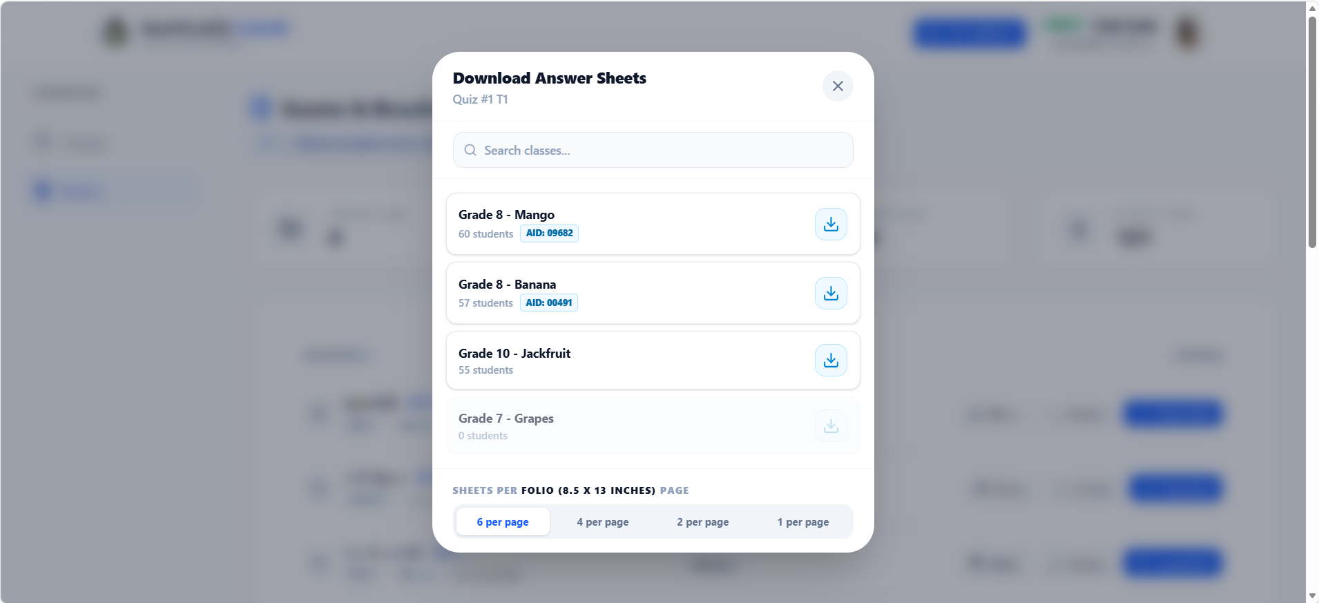 Download Answer Sheets